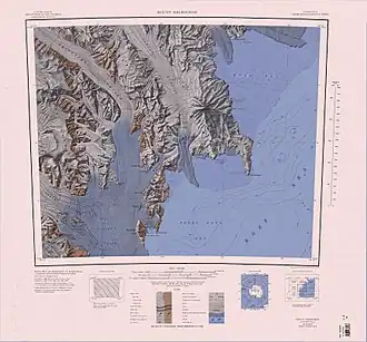 Le cap Washington (pointe au centre droit de la carte)