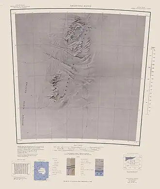 Carte topographique du chaînon Argentina.