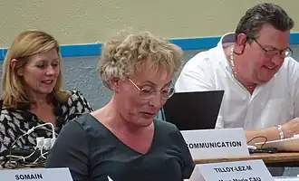 Marie Cau lors de la séance d'investiture de la communauté de communes Coeur d'Ostrevent en 2020.