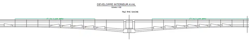 Développé intérieur du tablier pour voir les bossages