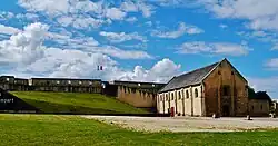 Vue générale de la salle de l'échiquier du château de Caen