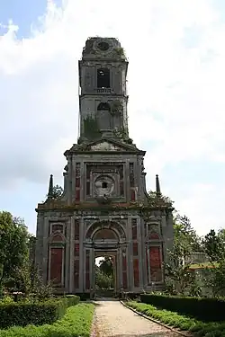 Cambron-Casteau, tour de l'ancienne église abbatiale (1774).