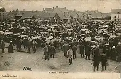 La foire aux bestiaux sur la place Saint-Nicolas, qui exista jusqu'en 1990.