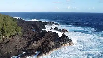 Vue aérienne de la pointe de Langevin.
