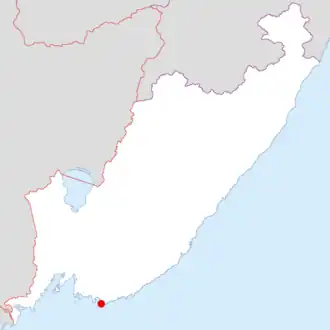 Position du cap Povorotny dans le kraï du Primorie.