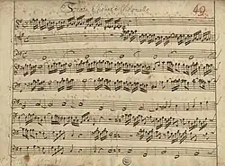 Pisendel's Manuscript of the Trio sonata for violin, cello and continuo in G major RV 820