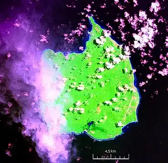 Vue satellite de Car Nicobar en 2000