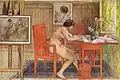 Le modèle écrit des cartes postalesde Carl Larsson.