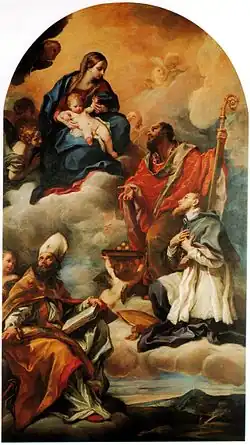 Retable de la Vierge à l’Enfant, saint Ambroise, saint François de Salles et saint Nicolas, Carlo Maratta