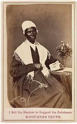 Carte de Sojourner Truth (États-Unis), 1869. Cette carte était vendue pour collecter des fonds.