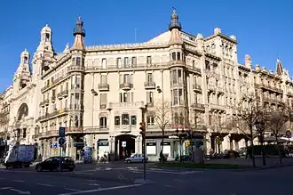 Chanfrein à 45 degrés pour faciliter la visibilitéPasseig de Gràcia.