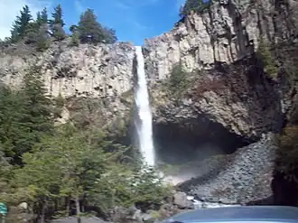 Cascade et arbres à Laguna del Laja, 2007.