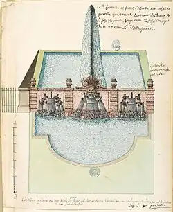 L'une des deux cascades encadrant la « pièce de M. Le Nostre ».