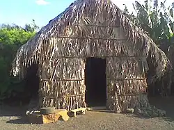 Case en feuilles de latanier, domaine de Café Grillé, La Réunion.