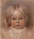 Catherine Madox Brown, Portrait of the artist's second daughter par Ford Madox Brown, 1852, Walker Art Gallery, 19 cm x 16.5 cm, Accession Number WAG10507