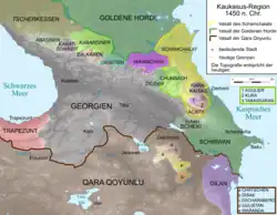 Carte de la Transcaucasie en 1450