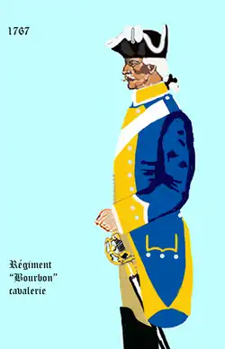 l' uniforme du Régiment Bourbon-Cavalerie de 1767 à 1776