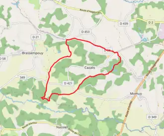 Carte avec les communes environnantes.