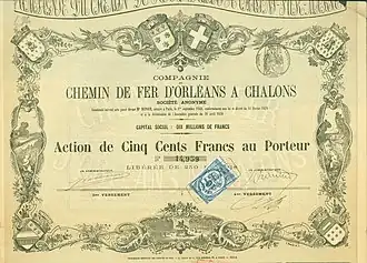 illustration de Compagnie du chemin de fer d'Orléans à Châlons