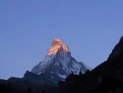 Vue classique du Cervin, Alpes valaisannes