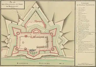 Le plan du château Trompette en 1753.