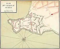 Plan du château en 1723.