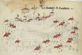 Château de Chambéon au XVe siècle.