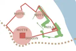 Plan supposé du château primitif.