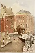 De Osjessluis (nl) in Amsterdam, 1855, aquarelle sur papier, Archives de la ville d'Amsterdam