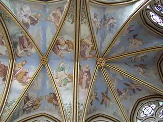 Les apôtres, vers 1544, voûte de la nef de l'abbaye de Chaalis.