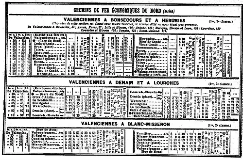 Horaires du tramway en mai 1914.