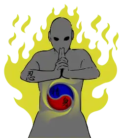 Représentation du malaxage du chakra