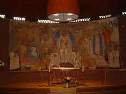 La fresque de céramique de la chapelle de Sainte-Marie, œuvre de Jacqueline Bechet-Ferber