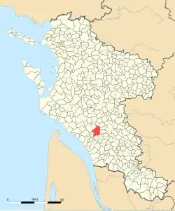 Position de Gémozac en Charente-Maritime