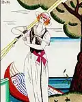 Charles Martin - Femme en tenue de bateau
