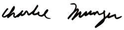 signature de Charlie Munger