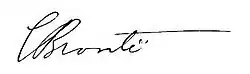 Signature de Charlotte Brontë
