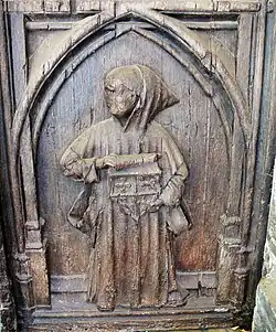 Porte de la chapelle représentant un chartreux