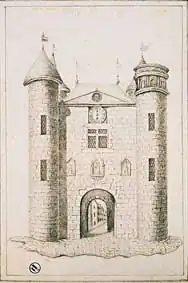 Le Châtelet, premier hôtel de ville de Caen entre le XIIe&nbsp;siècle et 1754.
