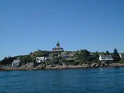 Vue de la grande île de Chausey quand on arrive de Granville.