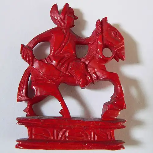 Cavalier, jeu d'échecs chinois en ivoire du XIXe&nbsp;siècle