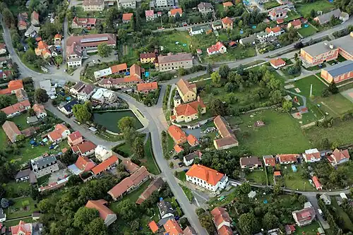 Chocerady : centre, vue aérienne.