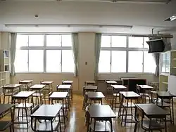 Salle de classe d'un lycée japonais