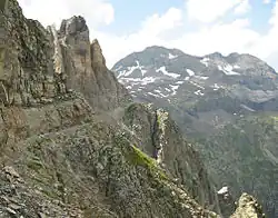 Falaise sud du cirque de Barrosa vue du col d'Espluca Ruego