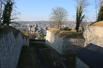 Point de vue depuis la Passerelle de Médiane de la citadelle de Namur.