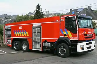 Camion citerne de 14&nbsp;000 litres des pompiers belges.
