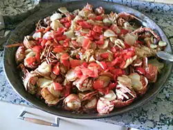 Préparation du civet de langouste.