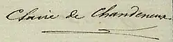signature de Claire de Chandeneux