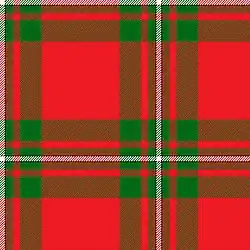 MacGregor : Under check de deux bandes rouges et vertes de même épaisseur ; filet blanc légèrement bordé de noir.