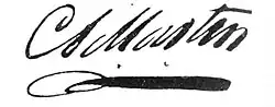 signature de Claude Martin (aventurier)